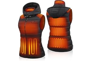 TODWARM Gilet chauffant pour femme avec batterie incluse 16 000 mAh/7,4 V | Gilet chauffant d'hiver chaud à 15 zones avec cap