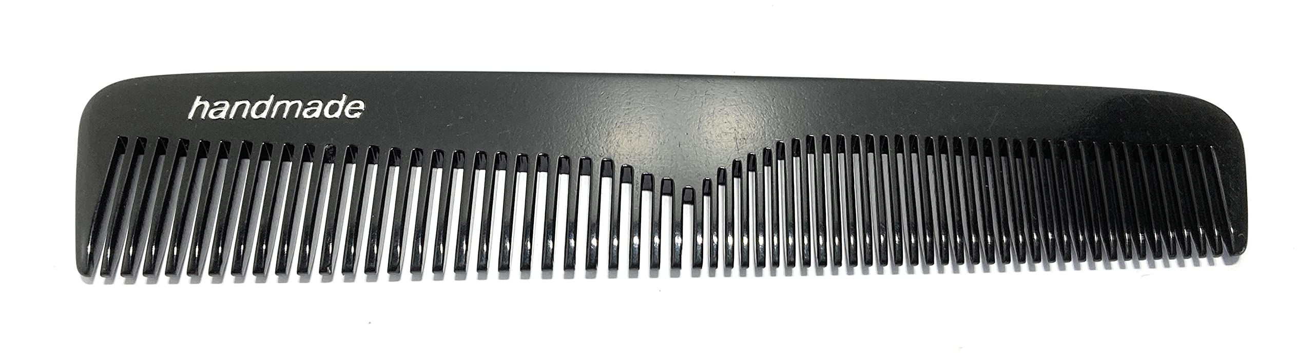 Swedish Crown Pocket Comb Sawn 12.5 cm Handmade Black with Two Teeth Fine + Normal (501 CA)