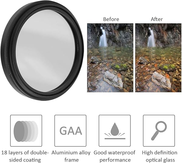 Archuu Junestar Polarizing Lens Filter Set Professional Photography CPL Polarizer with Storage Box for Canonfor Nikonfor Sonyfor Olympusfor Fuji43mm