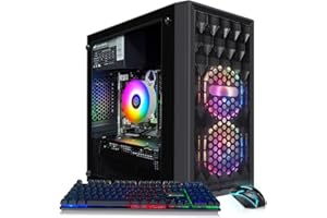STGAubron Gaming PC Computer Desktop, Intel Core i7 8th Gen up to 4.1GHz, Radeon RX 590 8G, 16G DDR4, 512G SSD, WiFi 6 & BT 5.2, RGB Fan x2, Windows 11 Home
