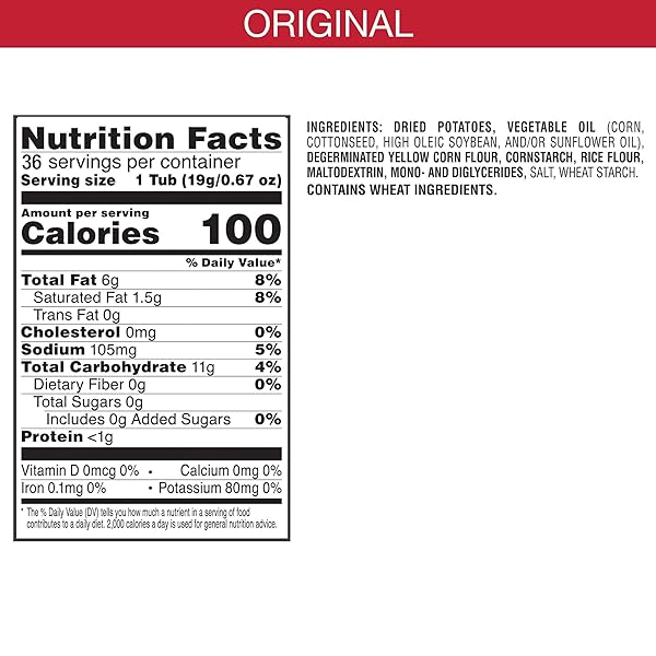 PRINGLES POTATO CRISPS CHIPS, LUNCH SNACKS, ON-THE-GO SNACKS, ORIGINAL (36 CUPS)