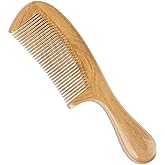 Onedor Handmade 100% Natural Green Sandalwood Hair Combs - Anti-Static Sandalwood Scent Natural Hair Detangler Wooden Comb (Fine Tooth)