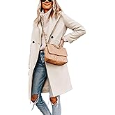 Yidarer Women's Winter Wool Coat Mid-Long Notch Lapel Single Breasted Peacoat Casual Trench Coats Outwear