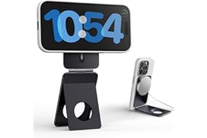 1ST IDEA Phone Tripod Stand, Aluminum Alloy Phone Stand Compatible with iPhone 16/15/14/13/12 Series, Foldable Strong Magneti