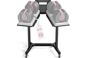 Adjustable Dumbbell Stand with Tablet Holder and Durable Casters(Rack Only)