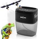 REPTI ZOO 800ml Portable Mister Fogger for Reptile Tank Enclosure - Terrarium Misting System With 2 Nozzles for Amphibians and Rainforest Plants
