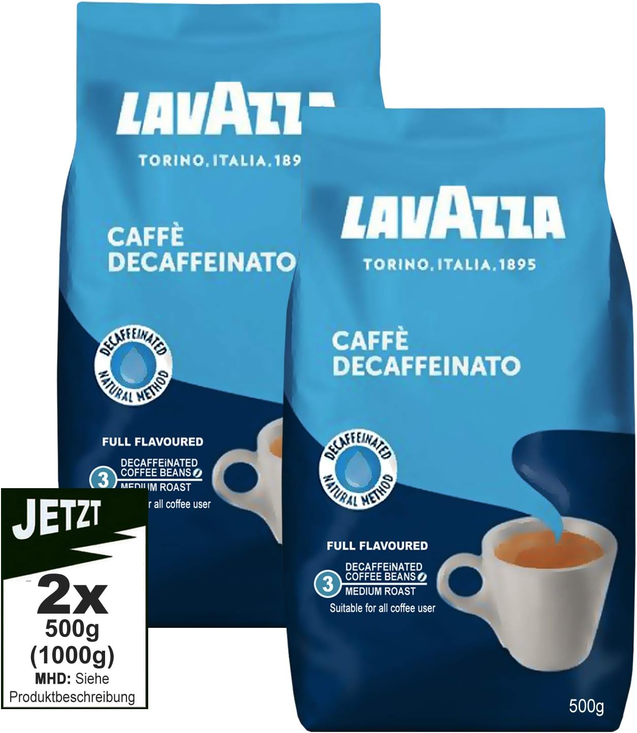 Lavazza Caffè Decaffeinato, Lot de 2 (2 x 500 g Pack): Amazon.fr: Epicerie