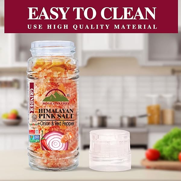 HIMALAYAN CHEF ONION & RED PEPPER WITH HIMALAYAN SALT, GLASS GRINDER-3.5 OZ, ROASTED ONION (5327C)