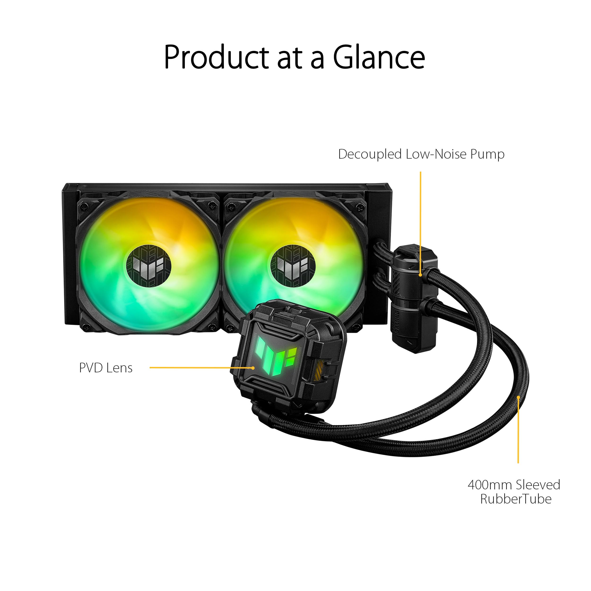 ASUS TUF Gaming LC II 240 ARGB All-in-One-Flüssig-CPU-Kühler (Aura Sync Beleuchtung, 2x TUF Gaming 120mm ARGB-Radiatorlüfter, schwarz) 2