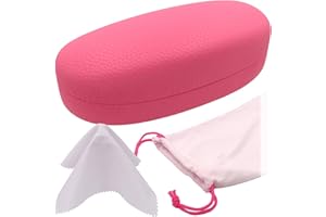 MyEyeglassCase Hard Sunglasses case - Women Glasses Case Holder - Large Durable Eyeglass Case Hard Shell with Pouch & Cloth