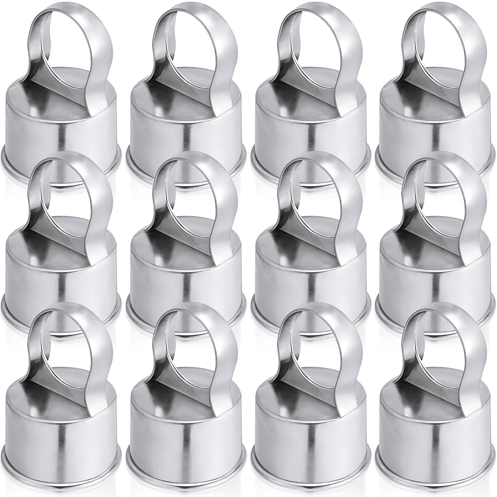 Photo 1 of Therwen Chain Link Fence Ring Cap Aluminum Parts Eye Top Outdoor Rail Fencing Repair Hardware (12 Pcs,2 1/2" (fits 2 3/8" OD) X 1 5/8")