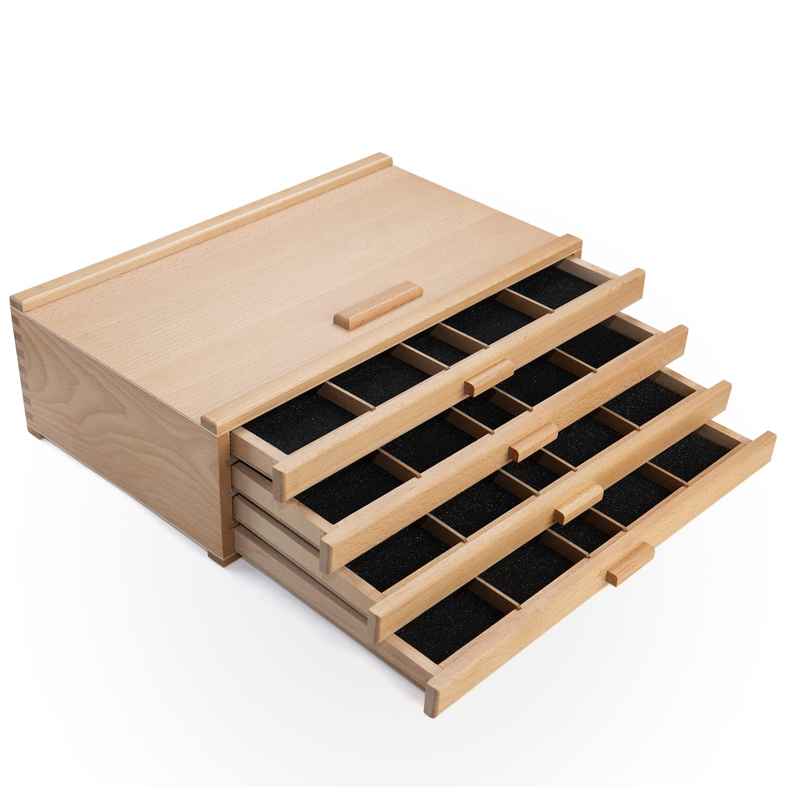 Falling In Art 4 Drawer Artist Supply Storage Box, Wooden