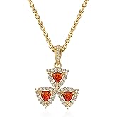 Fettero Gold Necklace for Women,14K Gold Plated Charm Necklaces for Women Gemstone Pendant Necklace Non Tarnish Gold Necklaces Jewelry