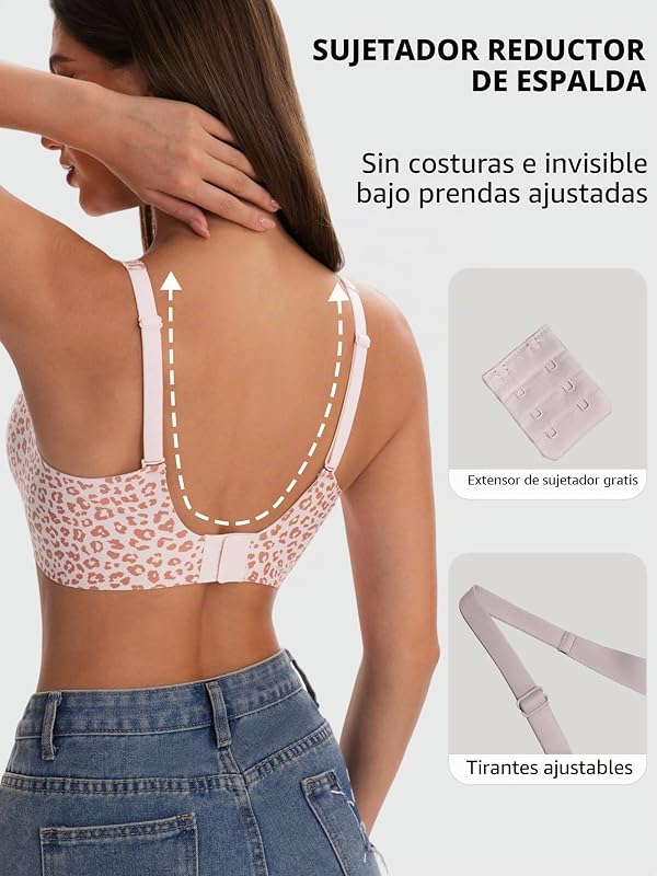 Sujetador Sin Aros Mujer Sujetadores con Escote En V Profundo — foto 3 de 6