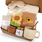 Get Well Gift Baskets for Women, Unique Sunflower Gifts for Her, Sunshine Relaxing Self Care Gift Basket, Thinking of You Care Package for Women Friends Mom Sister Grandma
