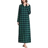 Latuza Women's Long Flannel Nightgown Long Sleeve Full Length