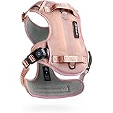 Fei & Eve MagEase 3-Second Magnetic Dog Harness | No-Pull Tactical Vest | Quick-Connect MOLLE w/3 Leash Clips | Heavy-Duty 900D Nylon | Adjustable w/Handle (Small, Blush)