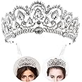 Silver Crystal Tiara Crown Headband Tiara Crown with combs Princess Crown Rhinestone Headbands Hair Accessories for Women Girls Bridal Wedding Prom Birthday Party