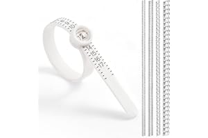 JANETIHUI Ring Sizer Measuring Tool, Ring Adjuster for Loose Rings Women & Men, 1 Ring Measurer with Magnifier & 4 Pack Ring Size Adjuster, Guard, Spacer, Resizer, Ring Sizing Kit, US 1-17 White