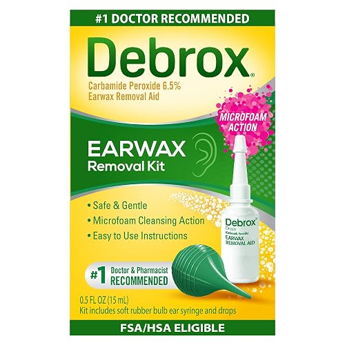 Debrox Bulb Debrox Ear Wax Removal Kit, Bulb Syringe & 0.5 Fl Oz Ear Wax Removal ...