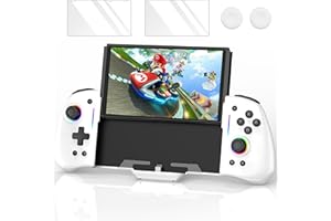RREAKA Switch Controllers, Switch Joypad for Nintendo Switch/OLED, Full-Size Grip Wireless Switch Pro Controller with RGB 8 Color Lights. Ideal for Those Who Prefer Handheld Mode