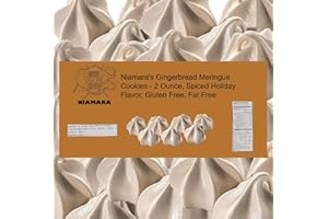 Niamara's Gingerbread Meringue Cookies, 2 Ounce - Spiced Gingerbread Flavor Meringue Cookies - Gluten-Free, Fat-Free, Light Sweet Treat