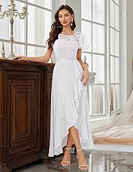 BeryLove Prom Dresses for Women Wedding Guest Ruffe