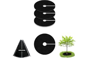 SPONDWILD Mulch Tree Ring,24.41" 3 Pack Non-Woven Tree Mulch Ring,Reusable Tree Ring Mulch Mat,Degradable Weed Control Fabric Mat for Landscaping Weed Control Root Protection,Tree Barrier Ring