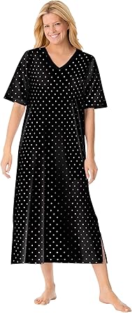 Dreams & Co. Women's Plus Size Long Print Sleepshirt Nightgown at Amazon Womenâs Clothing store