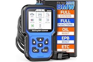 ANCEL BM500 Battery Registration Tool Fits for BMW Mini - All Systems OBD2 Scanner with Engine, ABS, SRS, ESP, SAS System Diagnosis, Car Code Reader for CBS, EPB, ETC, BMS, PCM, Oil Reset