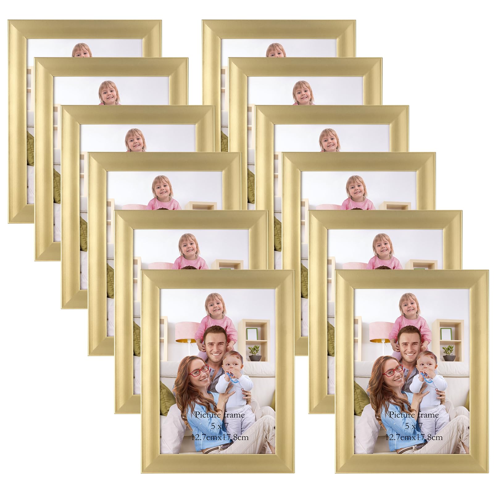 Giftgarden Gold 7x5 Photo Frames 12 Pack, Modern 5x7 Picture Photo Frames for Wall or Tabletop Display โ image 1