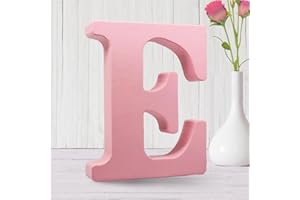 AOCEAN 6 Inch Pink Wood Letters Unfinished Wooden Letters for Wall MAGA Decorative Standing Letters Slices Sign Board for Crafts Christmas Decoration Home Party Projects (E)