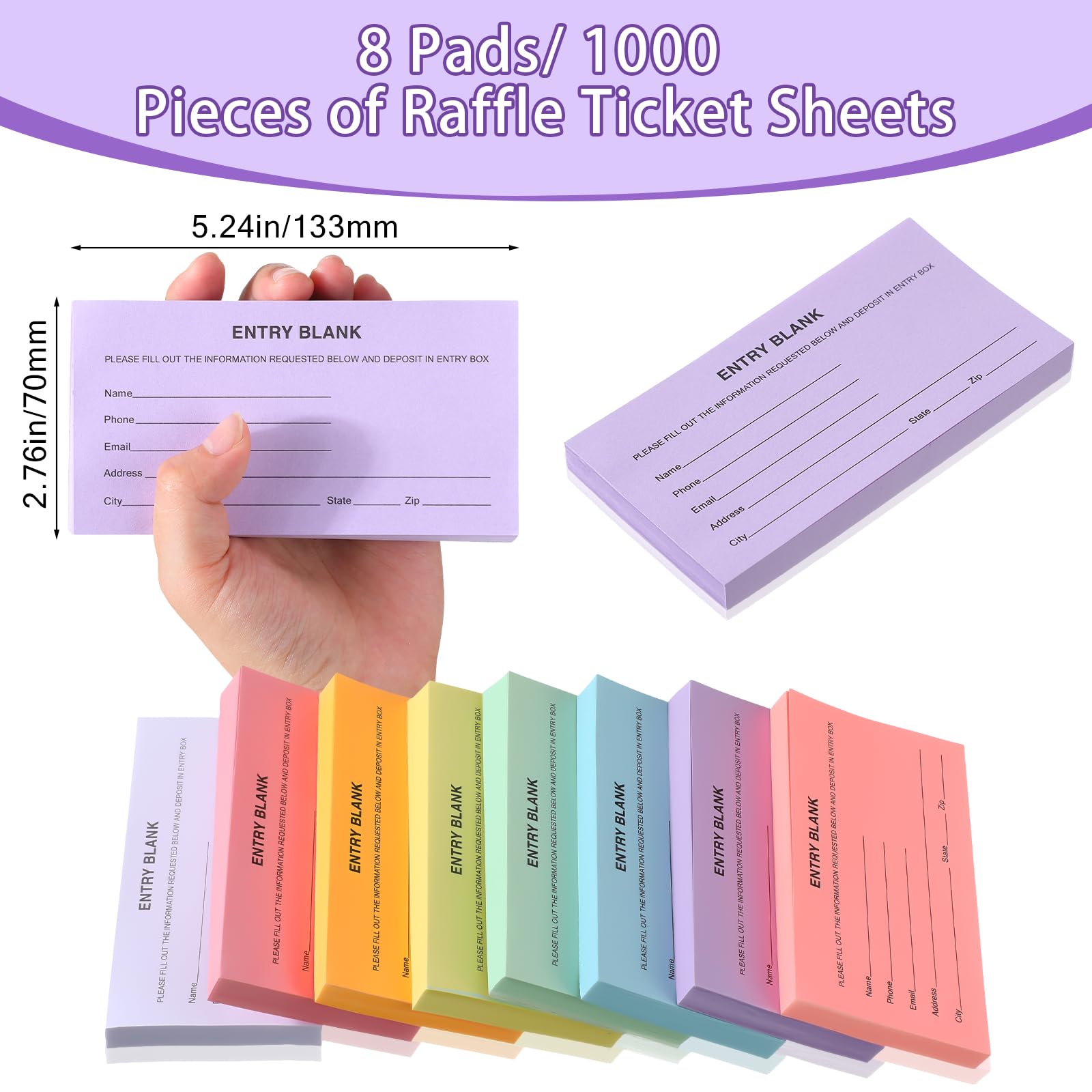 Multicolor Raffle Tickets Mua 1000 Pcs Raffle Ticket Sheets Double Roll Entry Forms for Raffle ...