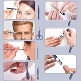 Acehome 7 in 1 Nail Clipper Set Blue Leather Case Stainless Steel Manicure view 4