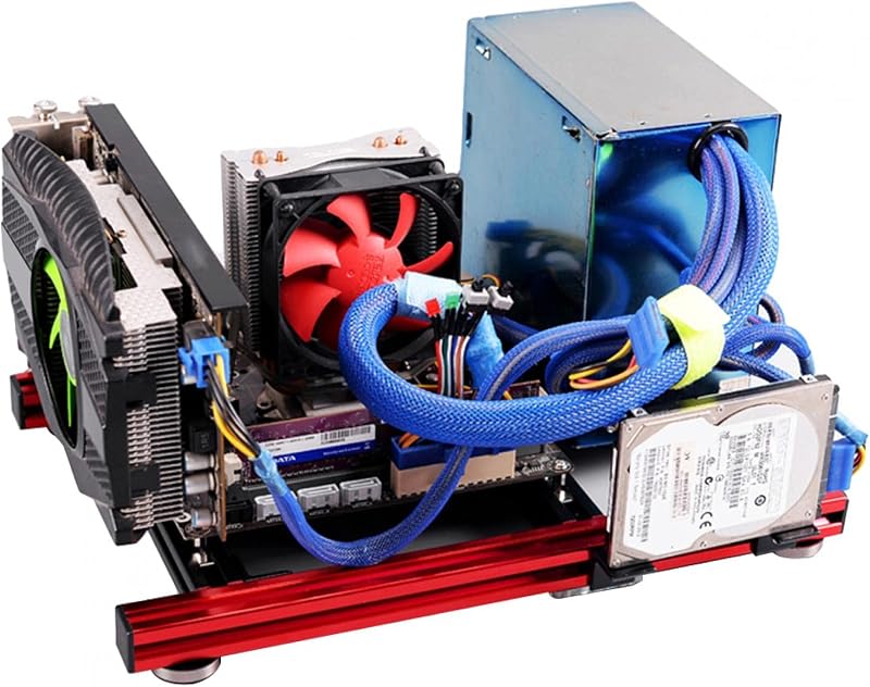 ASHATA Mini ITX Aluminum Alloy Open Frame PC Computer Case DIY Barebone