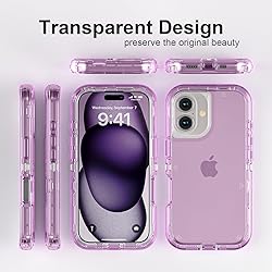 Follaroma for iPhone 16 Case, Heavy Duty Shockproof
