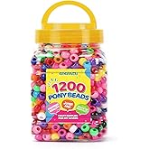 1100+ pcs Pony Beads Bulk for Bracelet,Multi-Colored Making Beads Bulk for Hair Braiding DIY Crafts Kandi Jewelry Key Chains and Ornaments Decorations Boxed