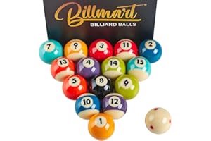 Billmart Premium Billiard Balls Pool Table Accessories 2-1/4" Regulation Size 16 Pool Balls Billiard Set