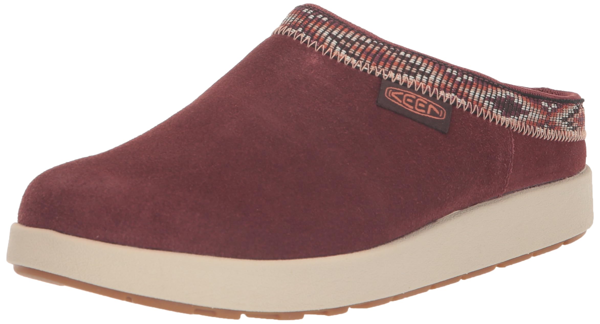 KEEN Women’s Elle Suede Comfortable Durable Indoor Outdoor Mule Slippers, Andorra/Birch, 9.5