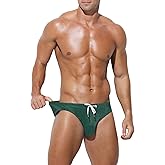 Arjen Kroos Men's Sexy Breathable Swim Briefs Quick Dry Tagless Bikini Swimwear with Drawstrings