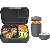 Bentgo&reg; Modern Bento-Style Lunch Box Set With Reusable Snack Cup (Dark Gray)