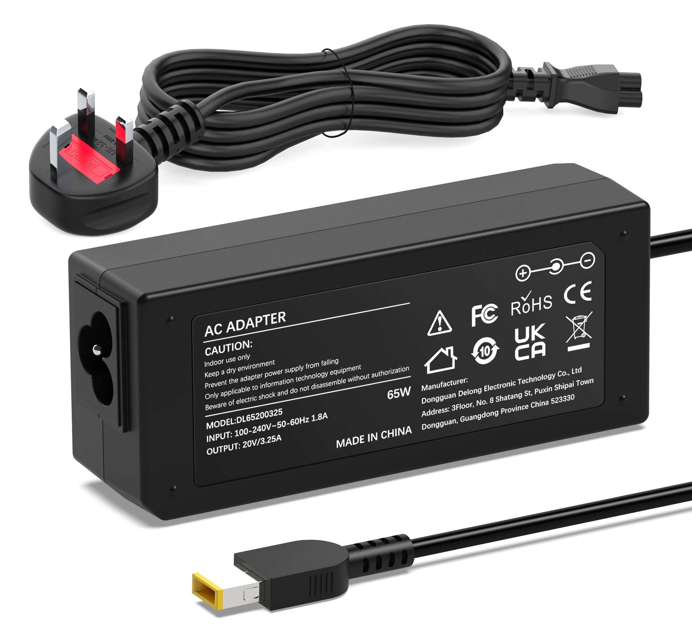 65W Yellow USB Laptop Charger Compatible with Lenovo Thinkpad T440 T440s T450 T450s T460 T460s T470 T470s T550 T560 T570 X240 X250 X270 Z50 Z70 Yoga 2 11 11S 13 Power Supply Adapter