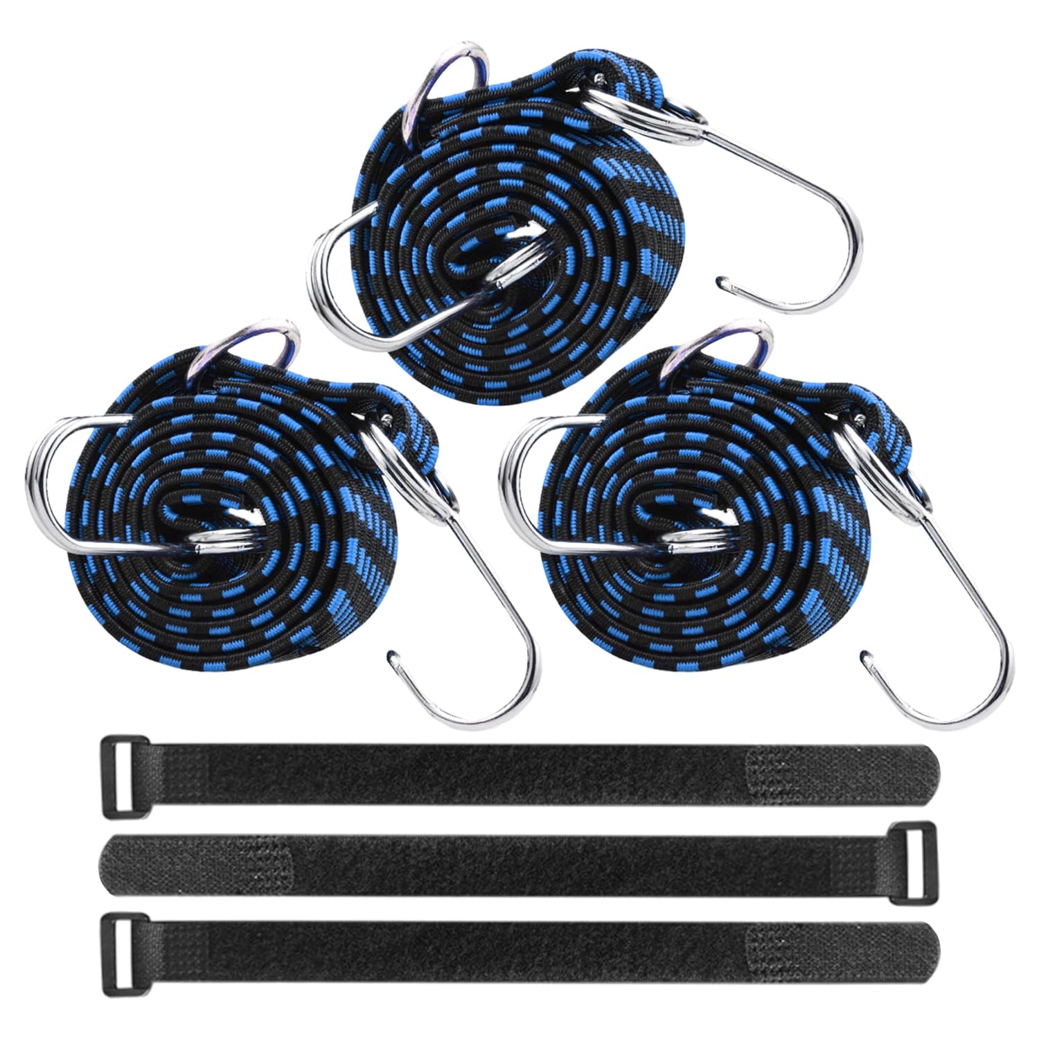 3 Pieces Of Elastic Rope With Hooks, 3 Pieces Of Cable Ties, Elastic Luggage Straps, Luggage Fasteners, Adjustable Elastic Elastic Bands