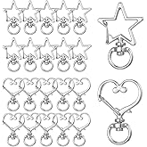 Star Keychain Clasp Heart Keychain Clip, 20Pcs Silver Swivel Lobster Clasp Alloy Spring Snap Clips Swivel Snap Hook Keychains for Handmade Keychains Making DIY Craft