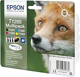 Epson T1285 Fox Genuine Multipack 4 Colour Ink Cartridges DURABrite Ultra view 2