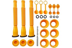 JAYSHYNE Gas Can Spout Replacements Kit, Upgraded 3 Sets Anti-Leakage Universal Gasoline Nozzle Attachments Suitable for Most 1/2/5/10 Gallon Oil Cans Facilitate Refueling for Vehicle