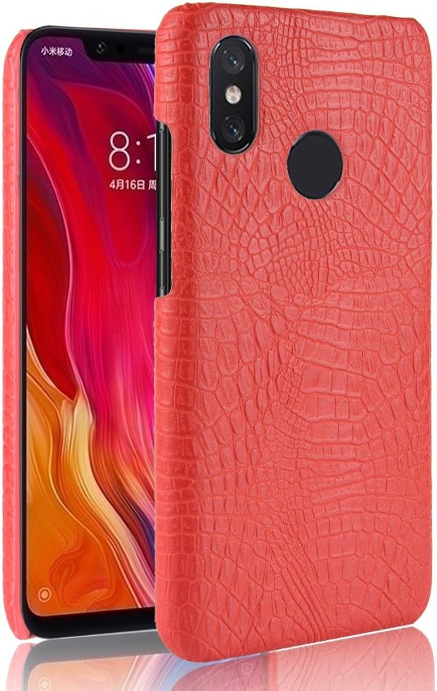 JINXIUS For Phone Cases Cover, Xiaomi Mi Max3 case, Luxury Classic Crocodile Skin Pattern [Ultra Slim] PU Leather Anti-scratch PC Protective Hard Case Cover for Xiaomi Mi Max 3 (Color : Red)
