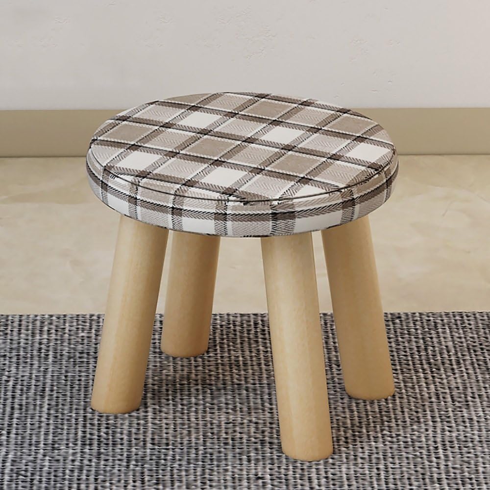 LJHA Chairs Solid Wood Footstool/Creative Changing Shoes Stool/Cloth Small Square Stool/Simple Sofa Stool Stools (Color : E)