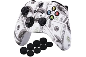 YoRHa Printing Rubber Silicone Cover Skin Case for Xbox One S/X Controller x 1(US Dollar) with PRO Thumb Grips x 8