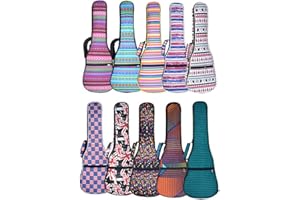 HOT SEAL 10MM Sponge Padding Waterproof Durable Colorful Conventional Ukulele Case Bag with Storage (23/24 Inch, Bohemia No.2)